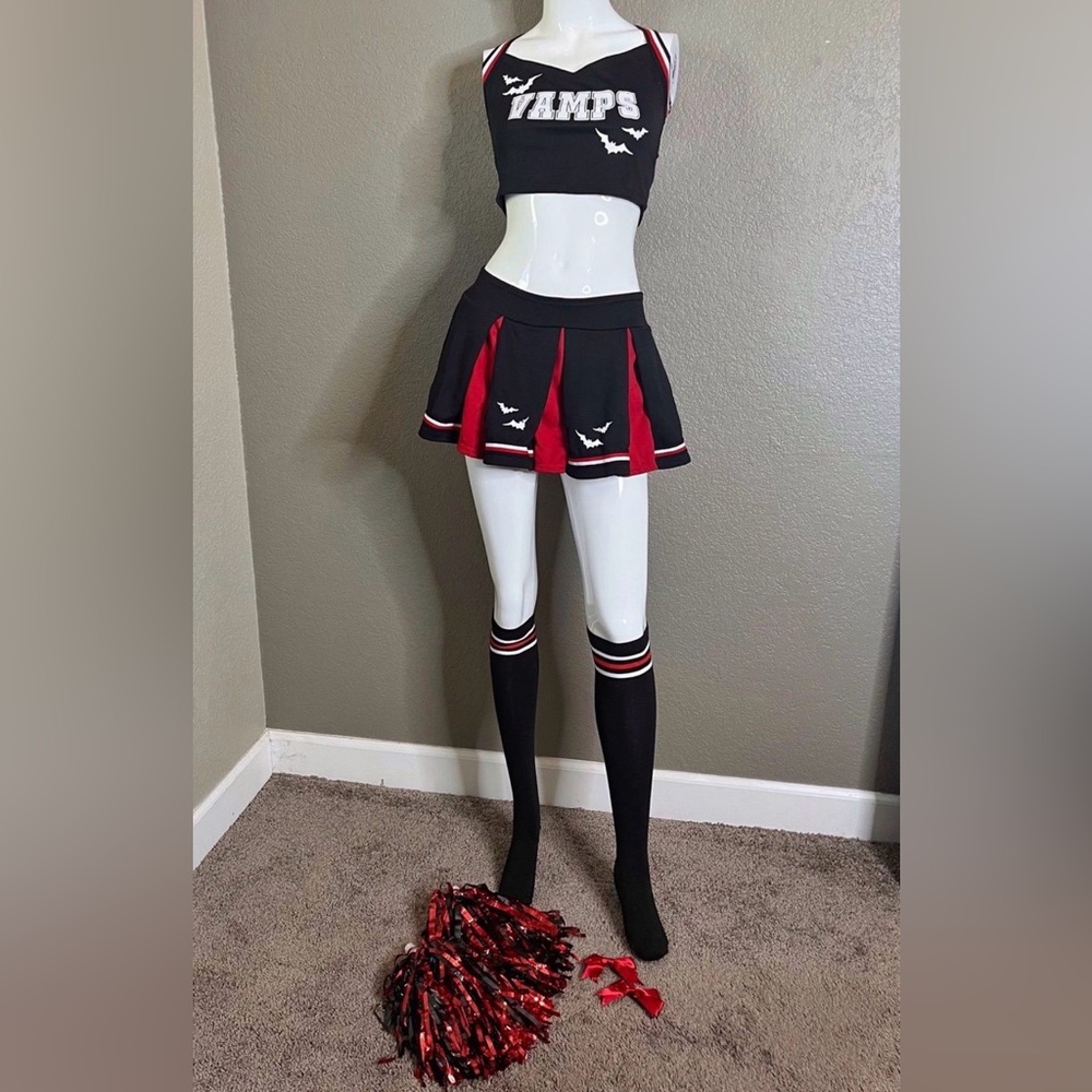 NWT Sexy Vampire Cheerleader Costume with accessories